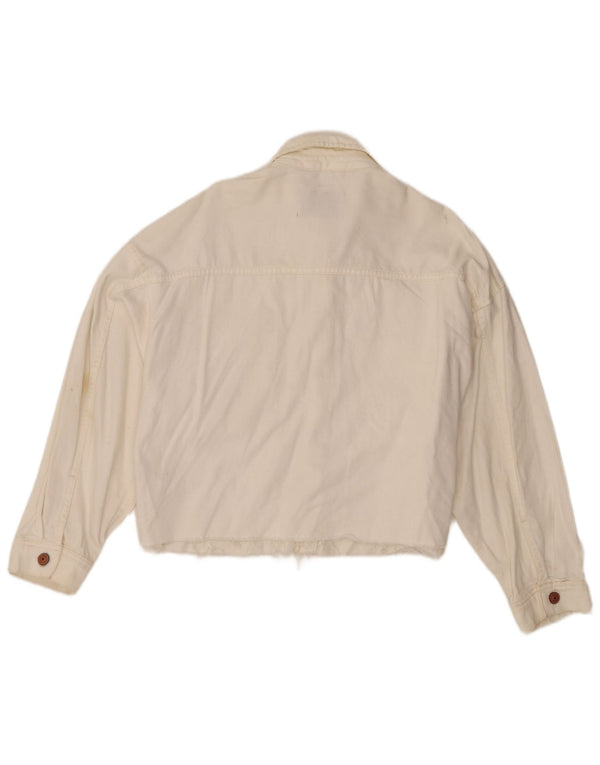 Camicia di jeans oversize da donna All Saints UK 8 piccola in cotone bianco