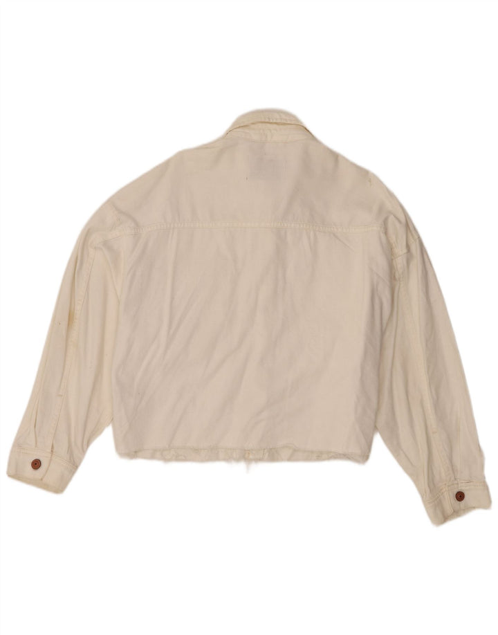 Camicia di jeans oversize da donna All Saints UK 8 piccola in cotone bianco