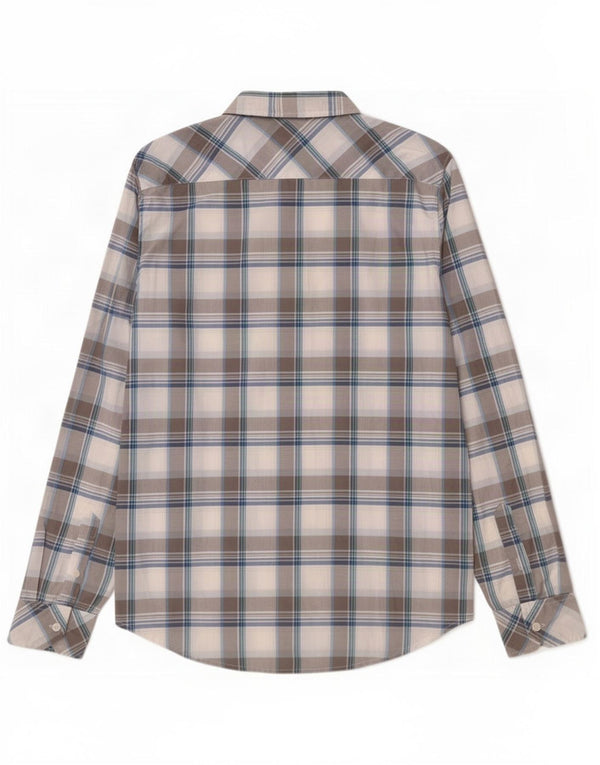 Camicia da uomo Quiksilver piccola in cotone a quadri grigi