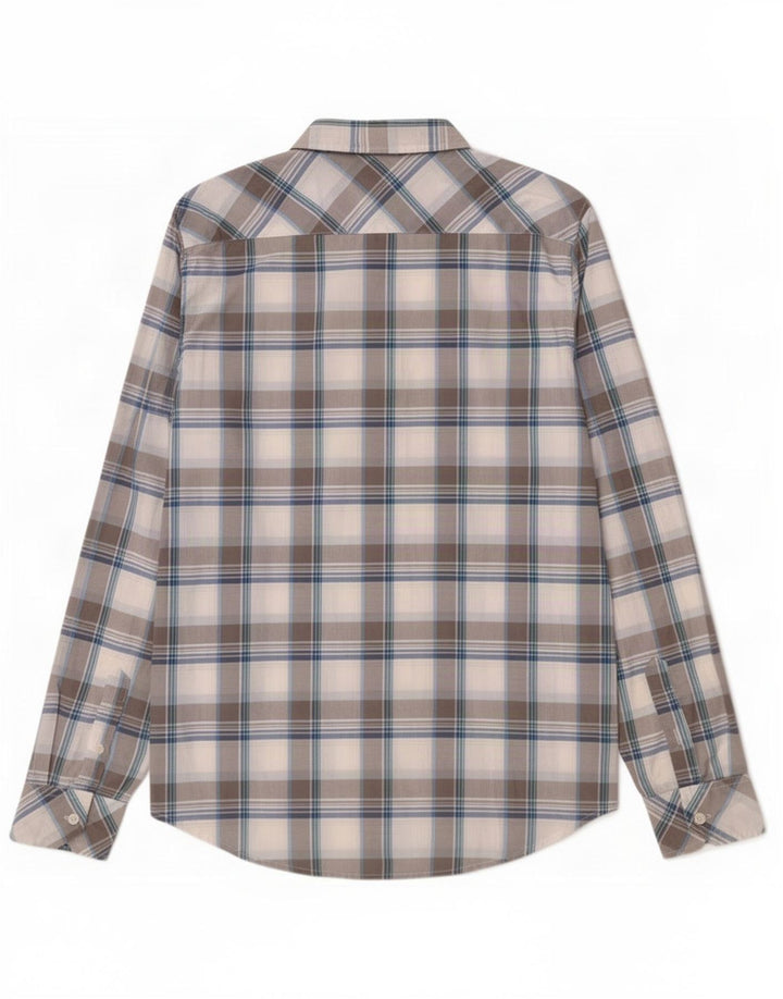 Camicia da uomo Quiksilver piccola in cotone a quadri grigi
