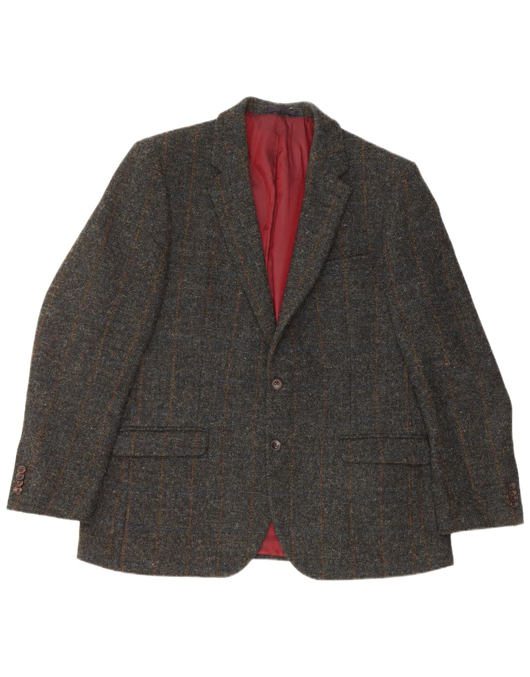 MARKS & SPENCER Giacca blazer da uomo a 2 bottoni EU 54 2XL Lana nuova a quadri verdi