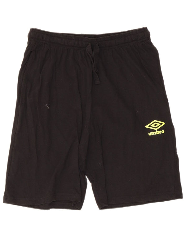Pantaloncini sportivi regolari con grafica Umbro da uomo in cotone nero medio