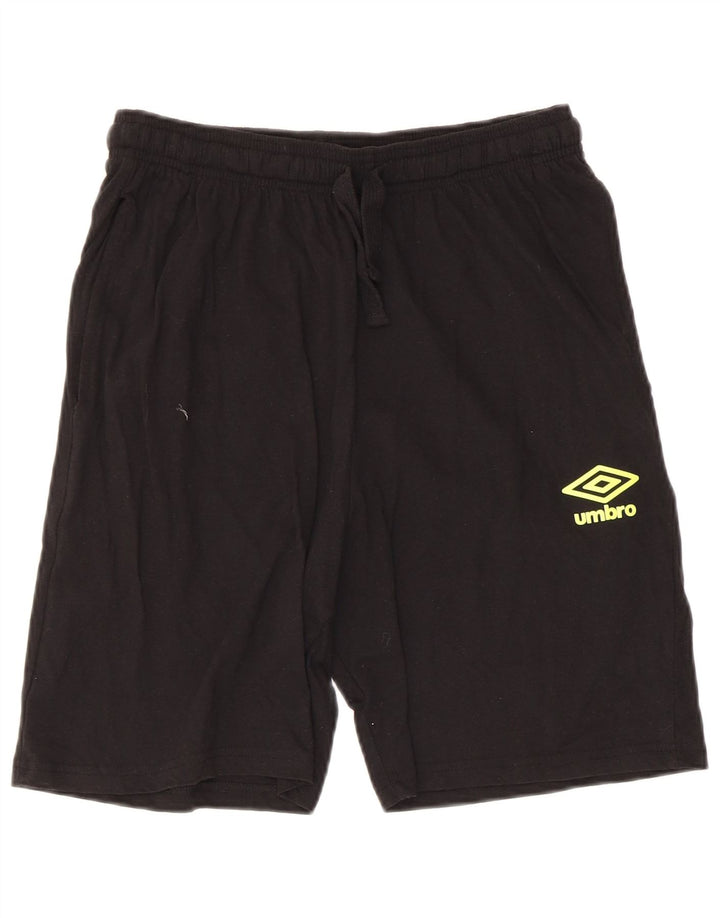 Pantaloncini sportivi regolari con grafica Umbro da uomo in cotone nero medio