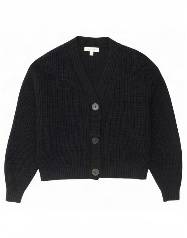 Maglione cardigan corto da donna Marks & Spencer UK 14 cotone nero medio