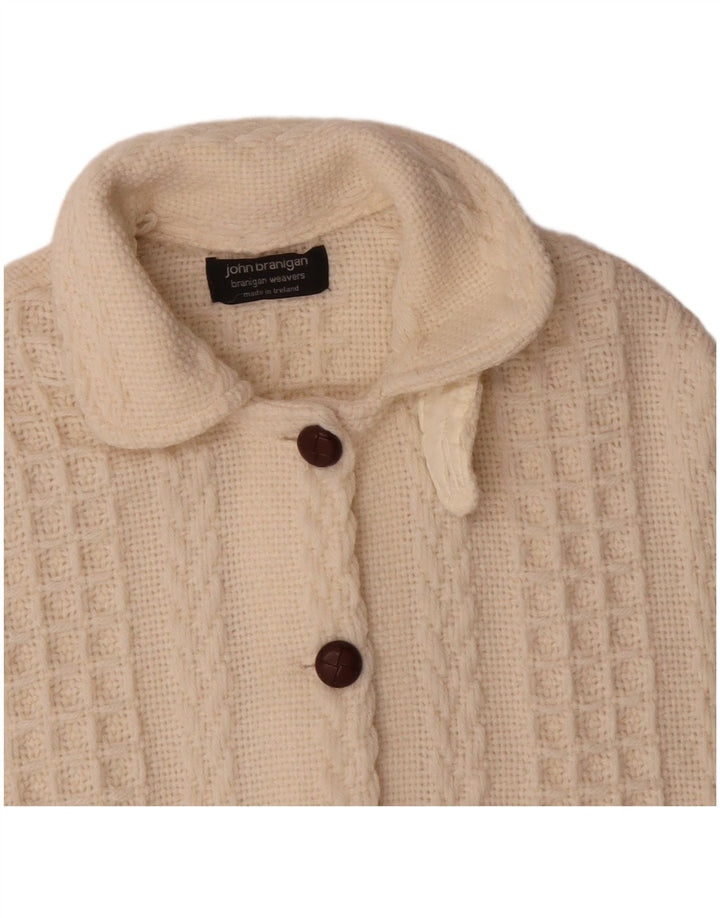 JOHN BRANIGAN Maglione poncho da donna taglia unica bianco sporco