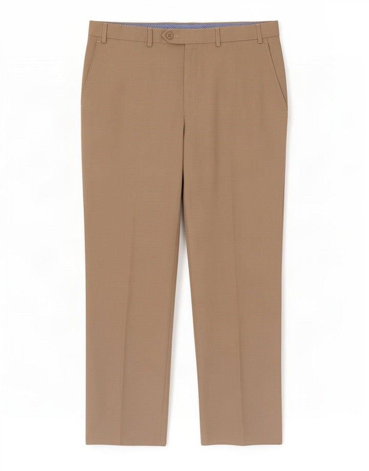 Pantaloni da abito dritti da uomo Marks & Spencer W36 L29 Poliestere beige