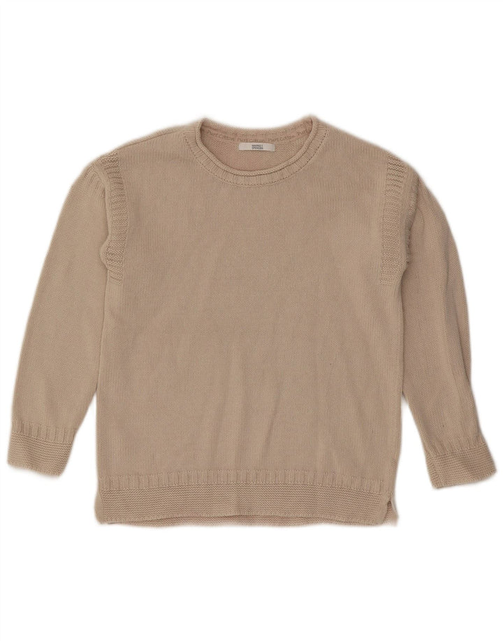 Maglione maglione girocollo da donna Marks & Spencer UK 10 piccolo Beige