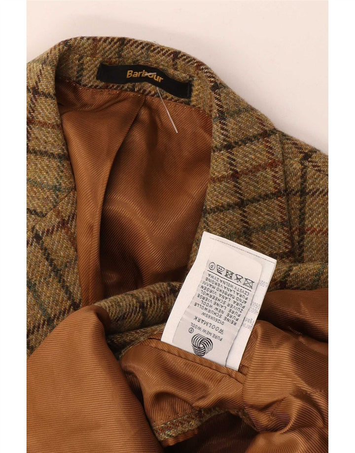 Giacca blazer da uomo a 2 bottoni Barbour EU 48 Medium Khaki Check New Wool