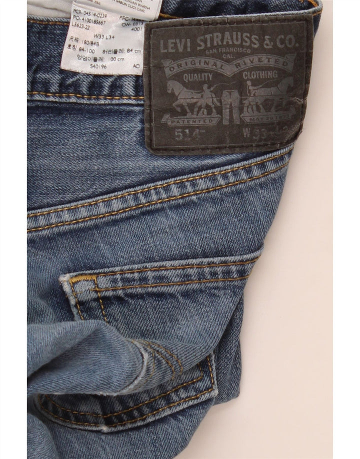 Levi's Uomo 514 Jeans dritti W33 L34 Cotone blu