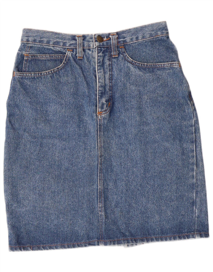 PULLOVERIA Womens Denim Skirt IT 44 Medium W28 Blue Cotton