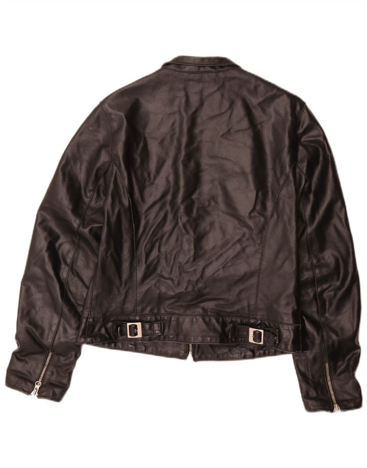 Giacca in Pelle Donna Vera Pelle IT 44 Media Nera