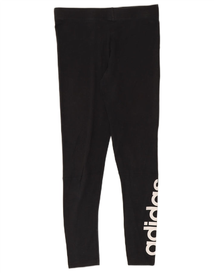 Leggings grafici da donna Adidas UK 12 cotone medio nero