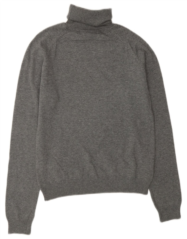 Maglione maglione a collo alto da donna Zara UK 14 Cotone grigio medio