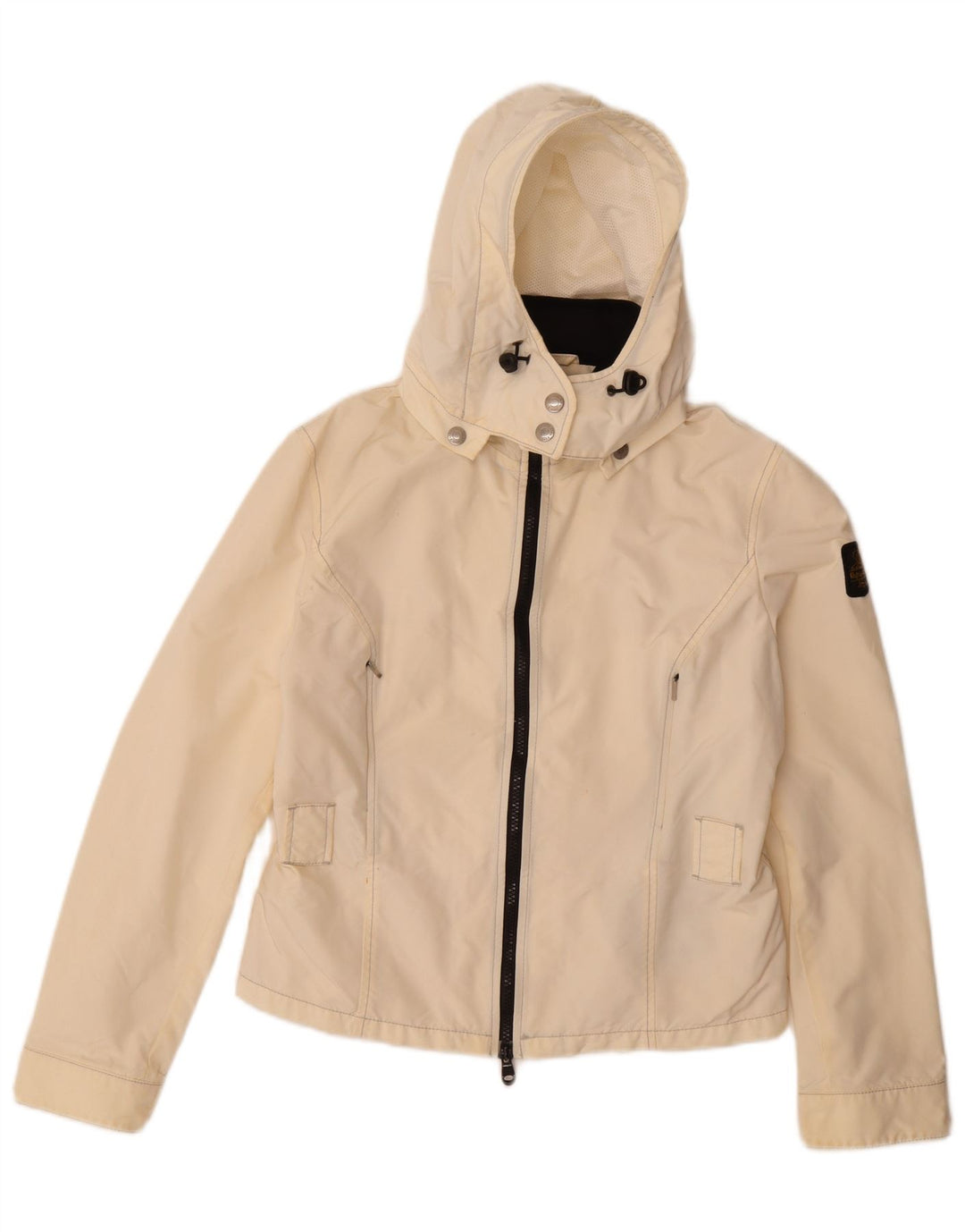 Giacca antipioggia con cappuccio da donna Refrigiwear UK 14 Large in poliammide bianco sporco