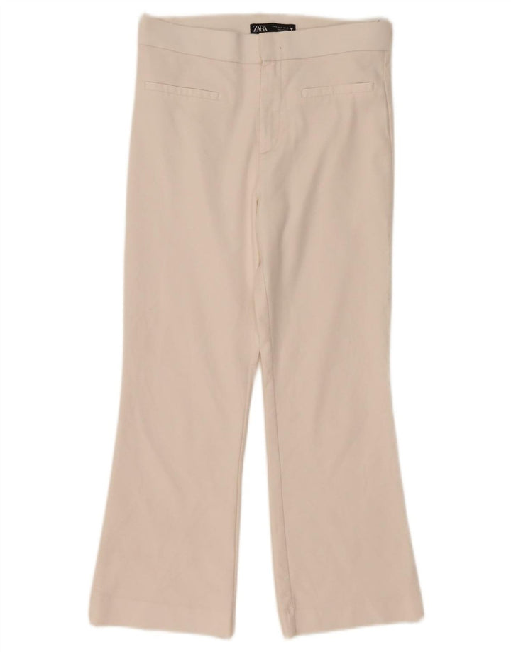 Pantaloni corti bootcut da donna Zara medi W29 L25 cotone bianco