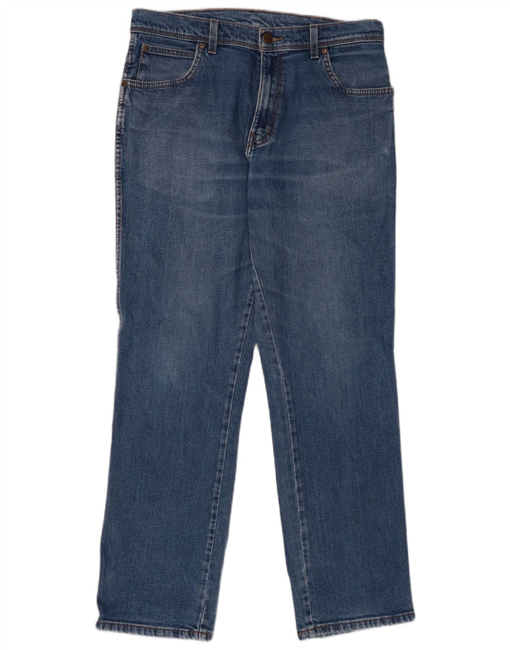 Jeans dritti da uomo Wrangler W34 L32 cotone blu