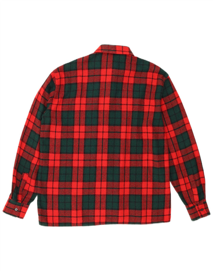 Camicia in flanella da uomo Agatex taglia 39 acrilico medio a quadri rossi