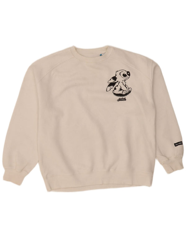 Felpa con grafica Zara per ragazze Stitch 13-14 anni in cotone bianco