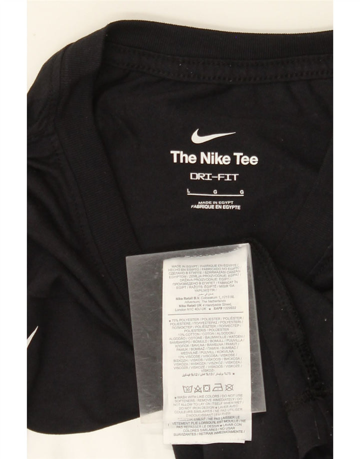 NIKE T-shirt grafica da uomo Dri Fit Top grande in cotone nero