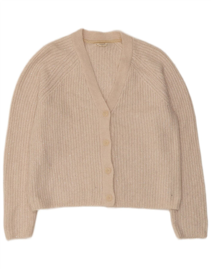 Maglione cardigan da donna Fat Face UK 12 Poliestere bianco medio