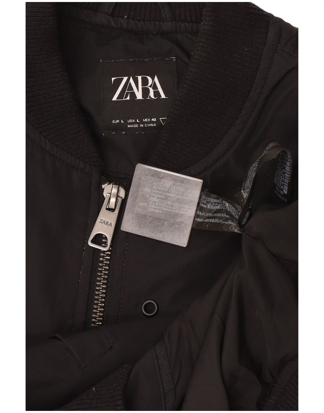 Giubbotto bomber da uomo Zara UK 40 grande poliestere nero