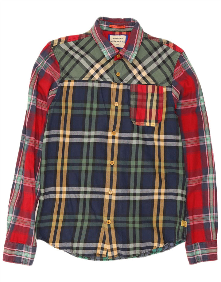 Camicia da uomo in flanella Scotch & Soda, cotone a quadri multicolore medio
