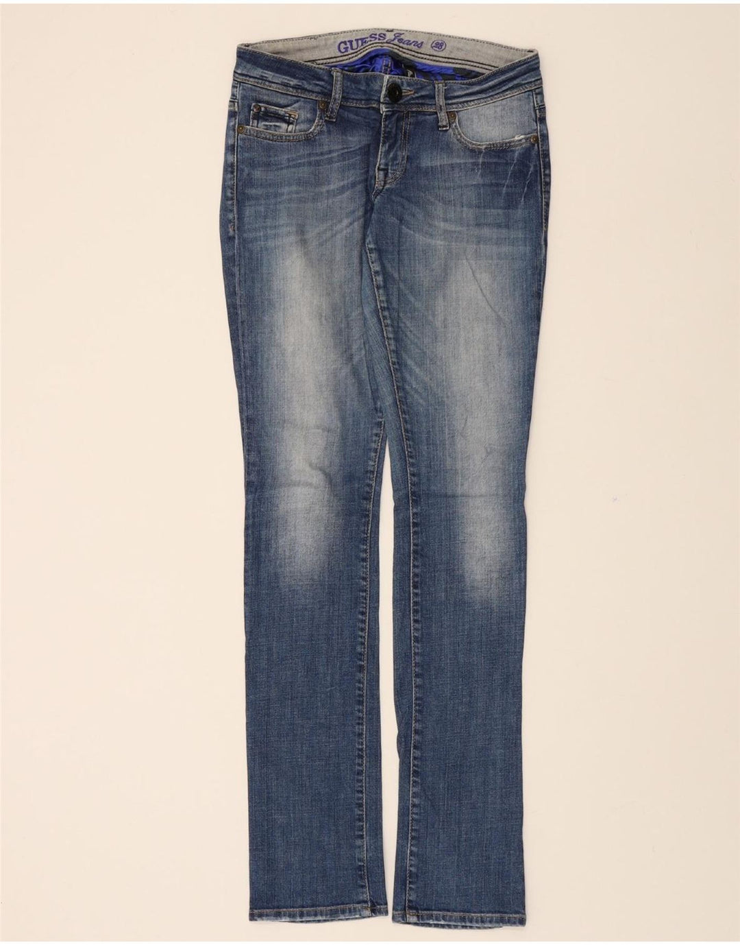 GUESS Womens Slim Jeans W28 L34 Blue Cotton Vintage Guess and Second-Hand Guess from Messina Hembry 