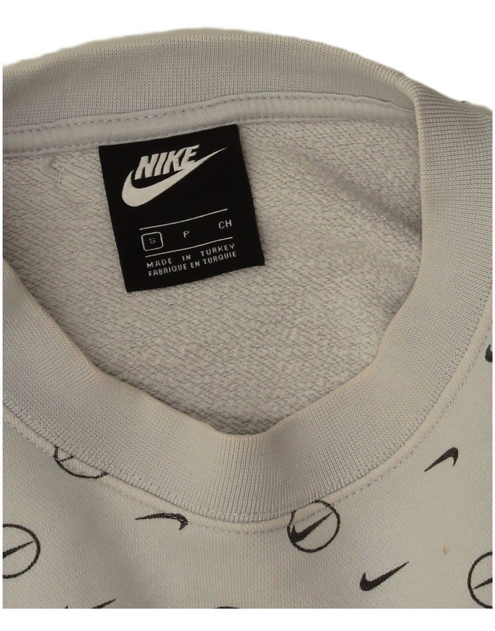 Felpa con grafica corta oversize da donna Nike UK 10 piccola grigia