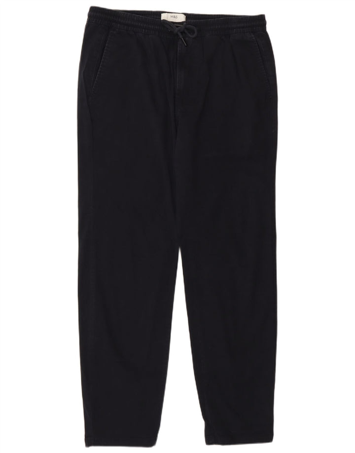 Pantaloni chino dritti da uomo Marks & Spencer medi W32 L29 Blu Navy