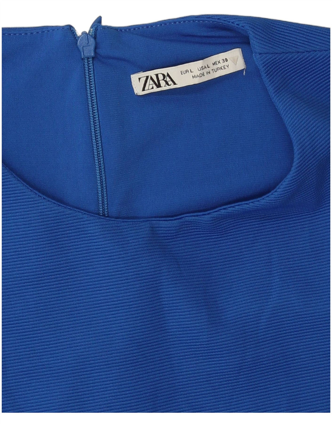 Top corto senza maniche in camicetta da donna Zara UK 14 grande poliestere blu