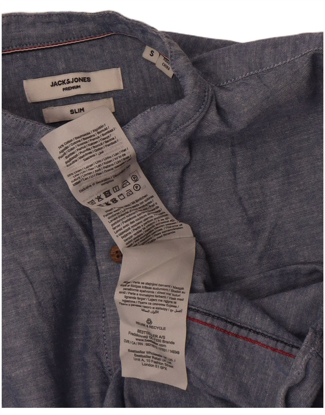 Jack & Jones Camicia pullover slim premium da uomo piccola blu navy screziata