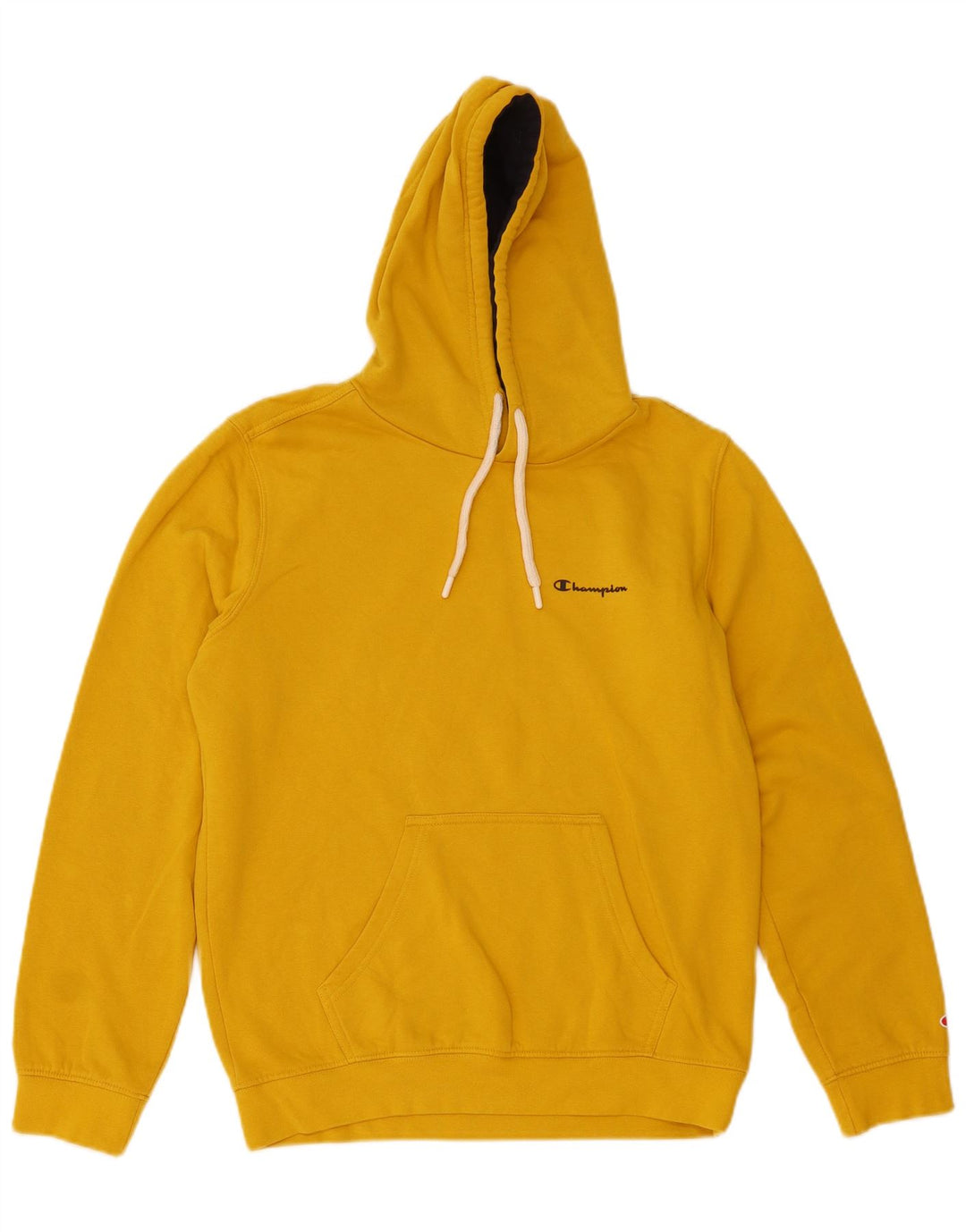 Felpa con cappuccio da uomo Champion Small in cotone giallo