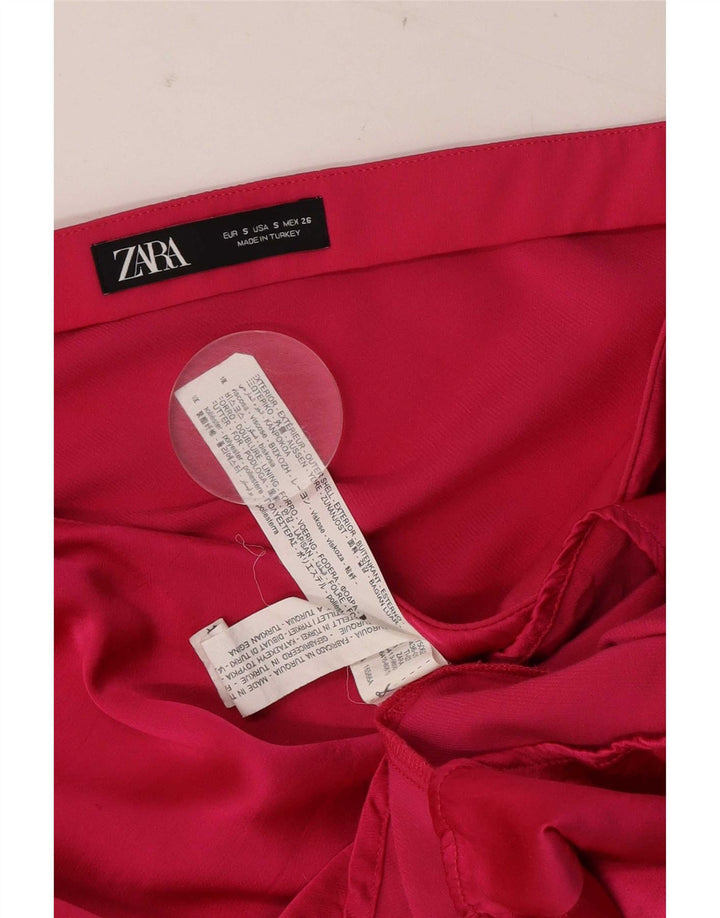 Minigonna Zara da donna piccola W26 in viscosa rosa