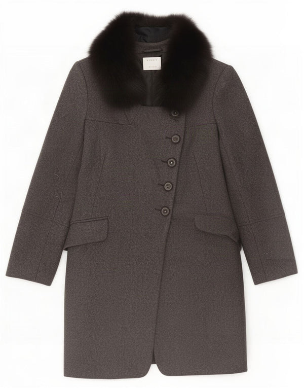 Soprabito vintage da donna IT 46 grande in lana grigia