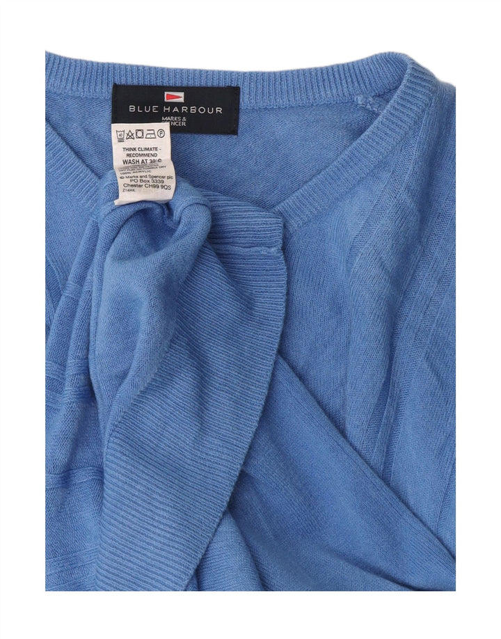 Maglione da donna Marks & Spencer con scollo a V blu Harbour UK 10 piccolo