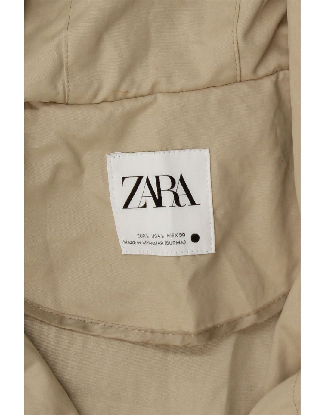 Parka oversize con cappuccio da donna Zara UK 16 grande beige