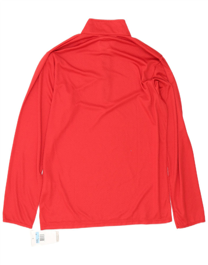 Maglia da tuta pullover con zip e collo da uomo Nike UK 39/41 Poliestere rosso medio