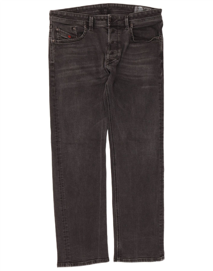Jeans dritti regolari Larkee da donna Diesel W36 L30 cotone nero