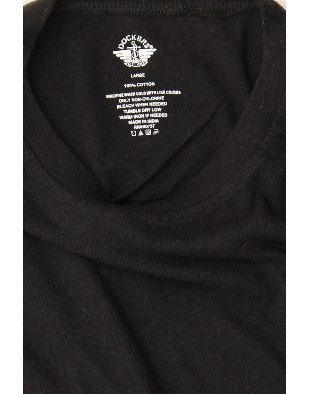 DOCKERS Womens T-Shirt Top UK 14 Large Black Cotton Vintage Dockers and Second-Hand Dockers from Messina Hembry 