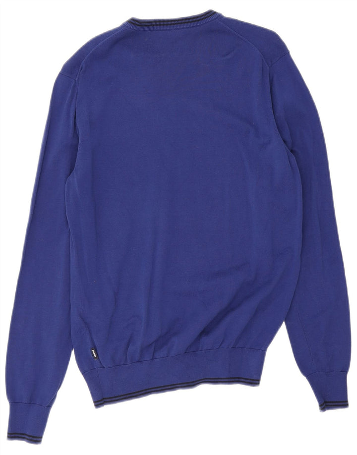 Armani Jeans Maglione da uomo con scollo a V in cotone a righe blu medio