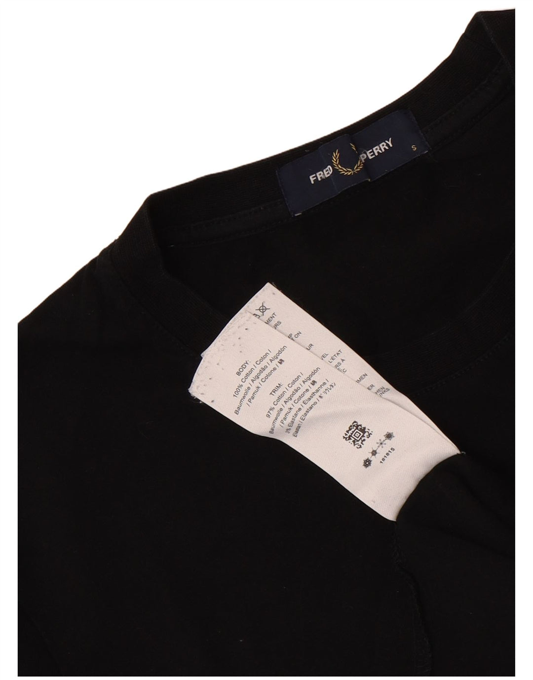 T-shirt grafica da uomo Fred Perry Top piccola in cotone nero
