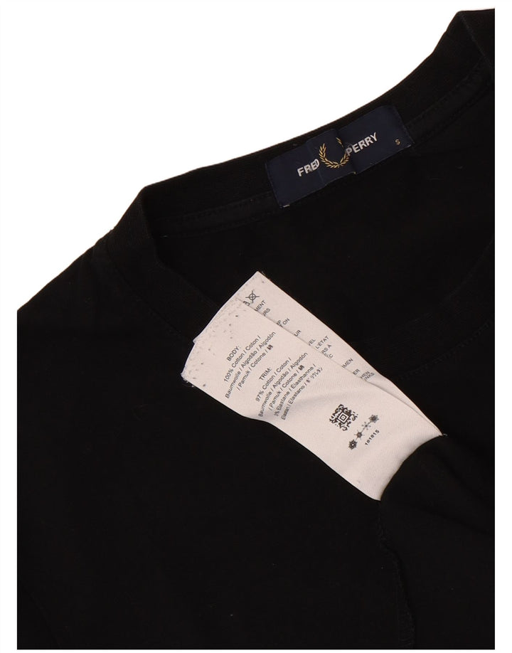 T-shirt grafica da uomo Fred Perry Top piccola in cotone nero