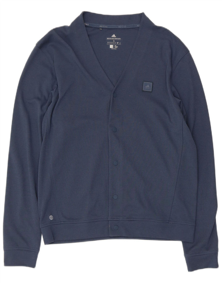 Giacca da ginnastica da uomo Adidas piccola in cotone blu navy