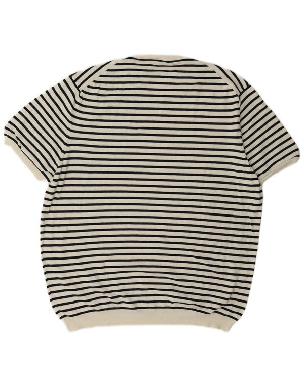 T-shirt standard da donna Zara UK 18 XL a righe bianche