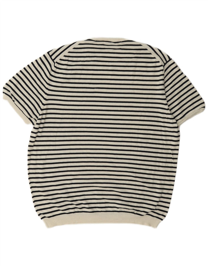 T-shirt standard da donna Zara UK 18 XL a righe bianche