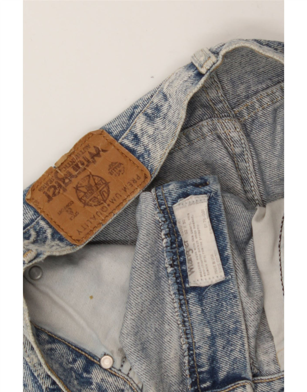 WRANGLER Womens High Waist Denim Hot Pants W32 Medium  Blue Cotton Vintage Wrangler and Second-Hand Wrangler from Messina Hembry 