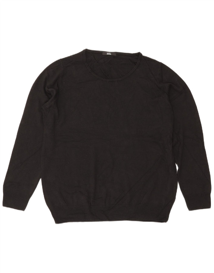 MARKS & SPENCER Maglione girocollo oversize da donna UK 18 XL Nero