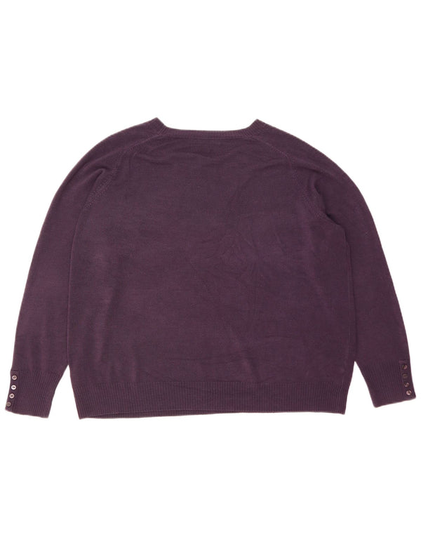 Maglione maglione con scollo a barca da donna Marks & Spencer UK 22 3XL Acrilico viola