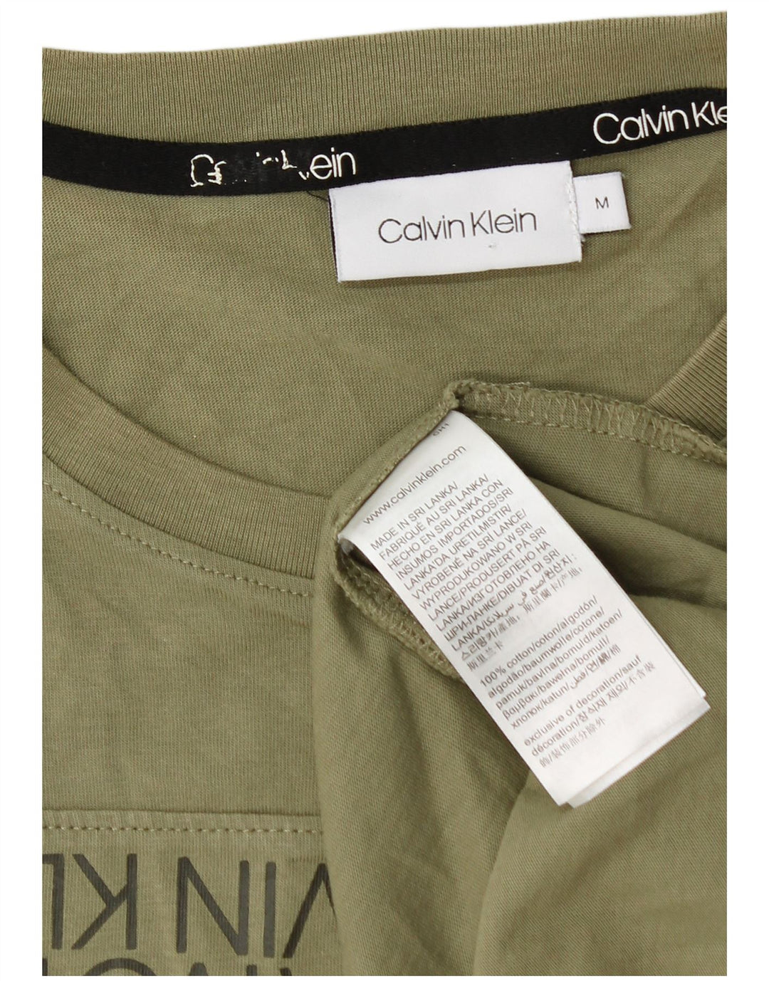 Maglietta grafica da uomo Calvin Klein Top in cotone kaki medio