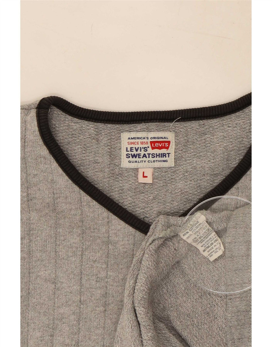 Levi's Uomo Maglione con scollo a V Maglione grande in cotone grigio